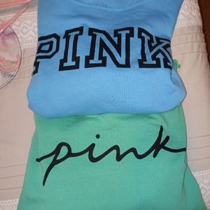 PINK off the shoulder sweaters